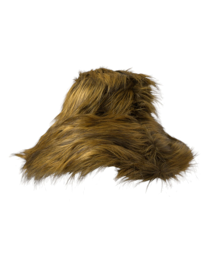 Gorro de cubo de piel sintética de modacrílico marrón de Dolce & Gabbana