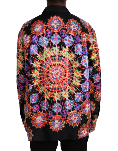 Chemise Décontractée Homme en Soie Multicolor Luminarie Dolce & Gabbana