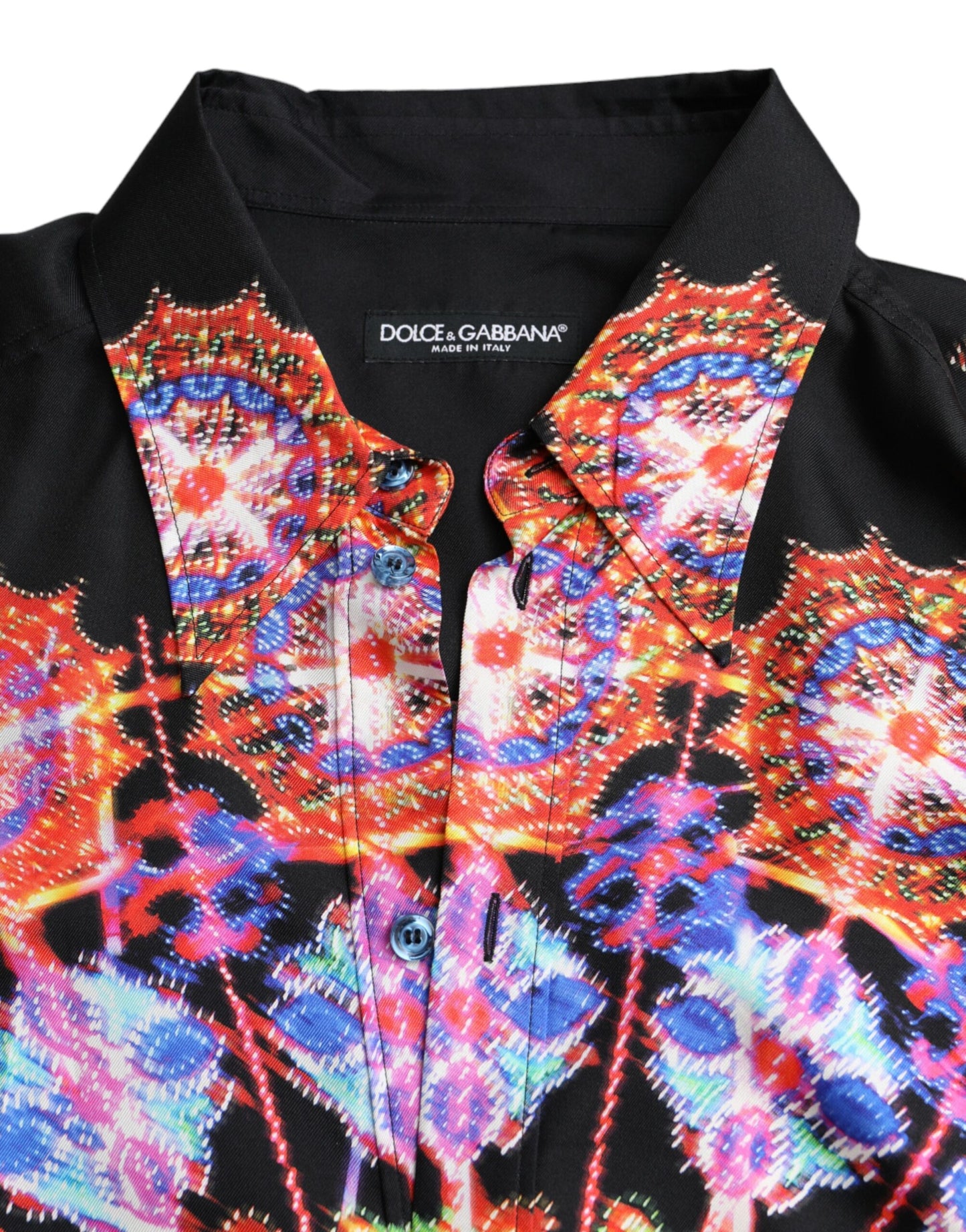 Chemise Décontractée Homme en Soie Multicolor Luminarie Dolce & Gabbana