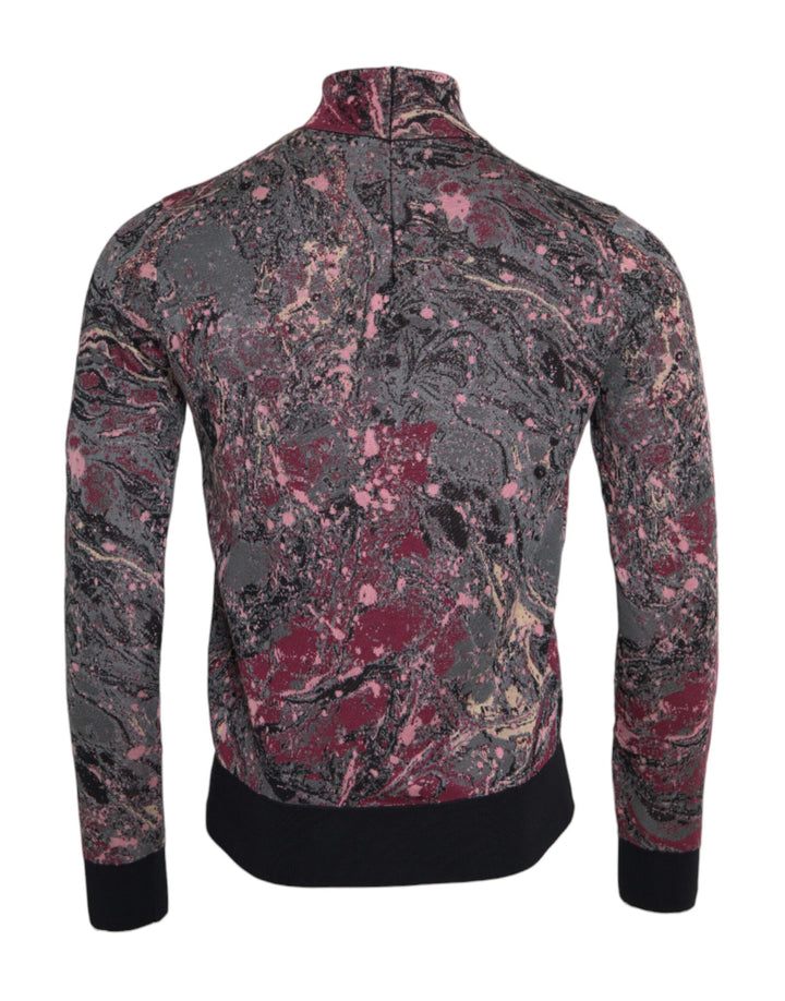 Suéter de cuello alto con estampado gráfico multicolor Dolce & Gabbana para hombre