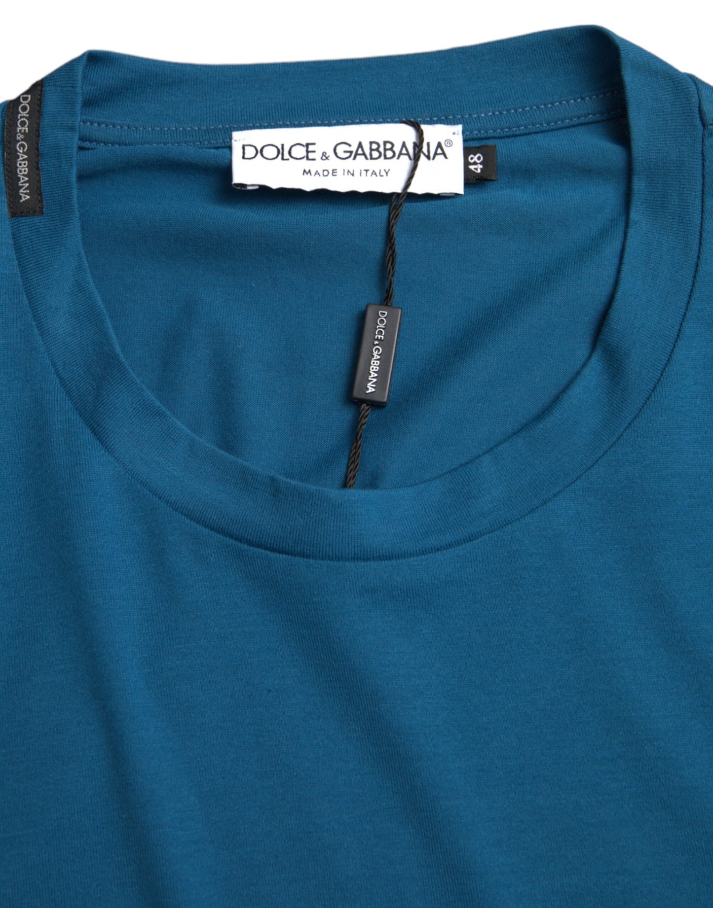 T-shirt Dolce & Gabbana bleu à col rond et manches courtes avec logo