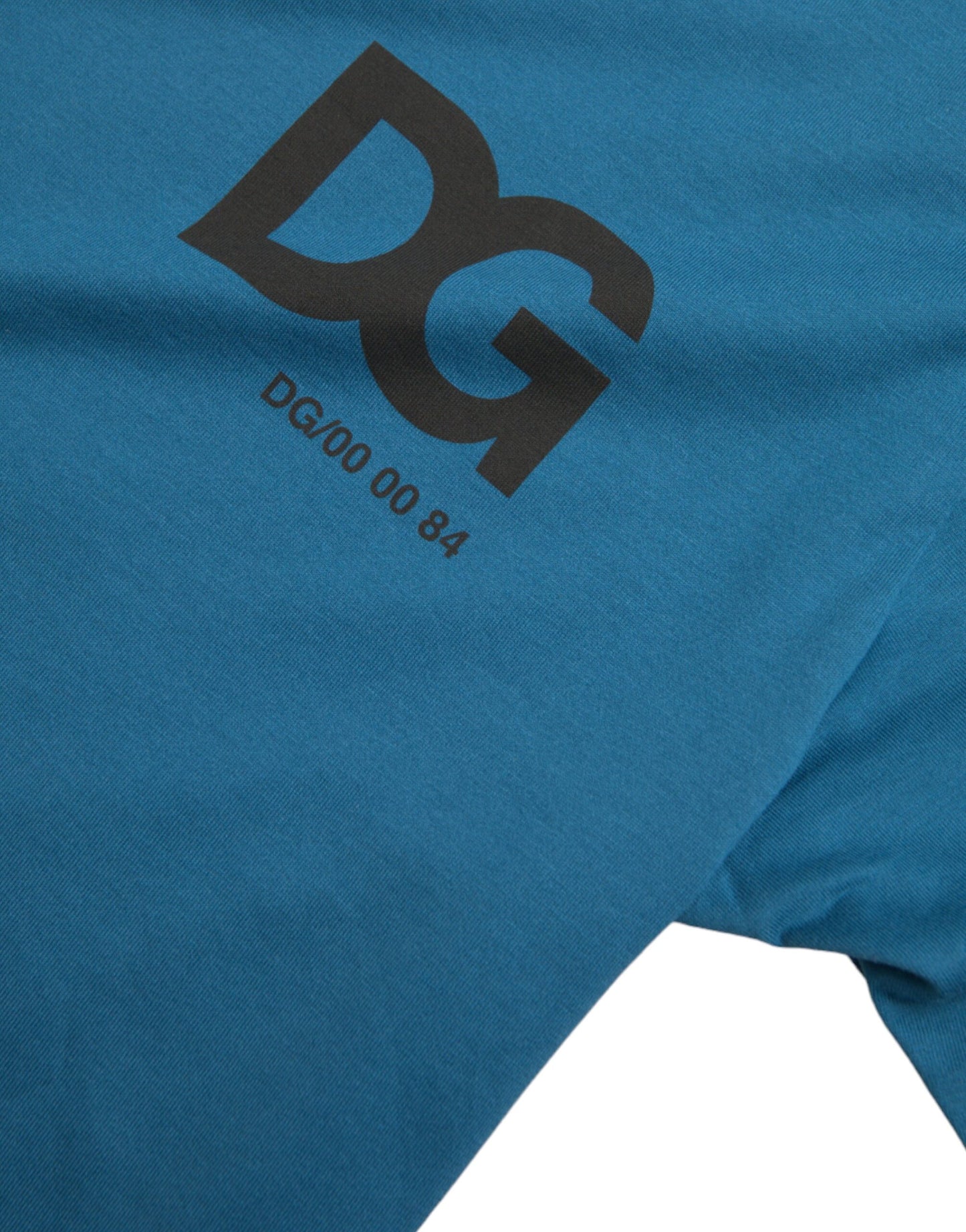 T-shirt Dolce & Gabbana bleu à col rond et manches courtes avec logo