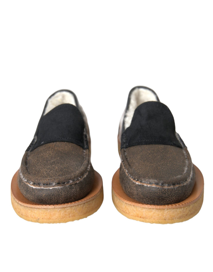 Mocasines Dolce & Gabbana de piel de pelo marrón y negro para hombre