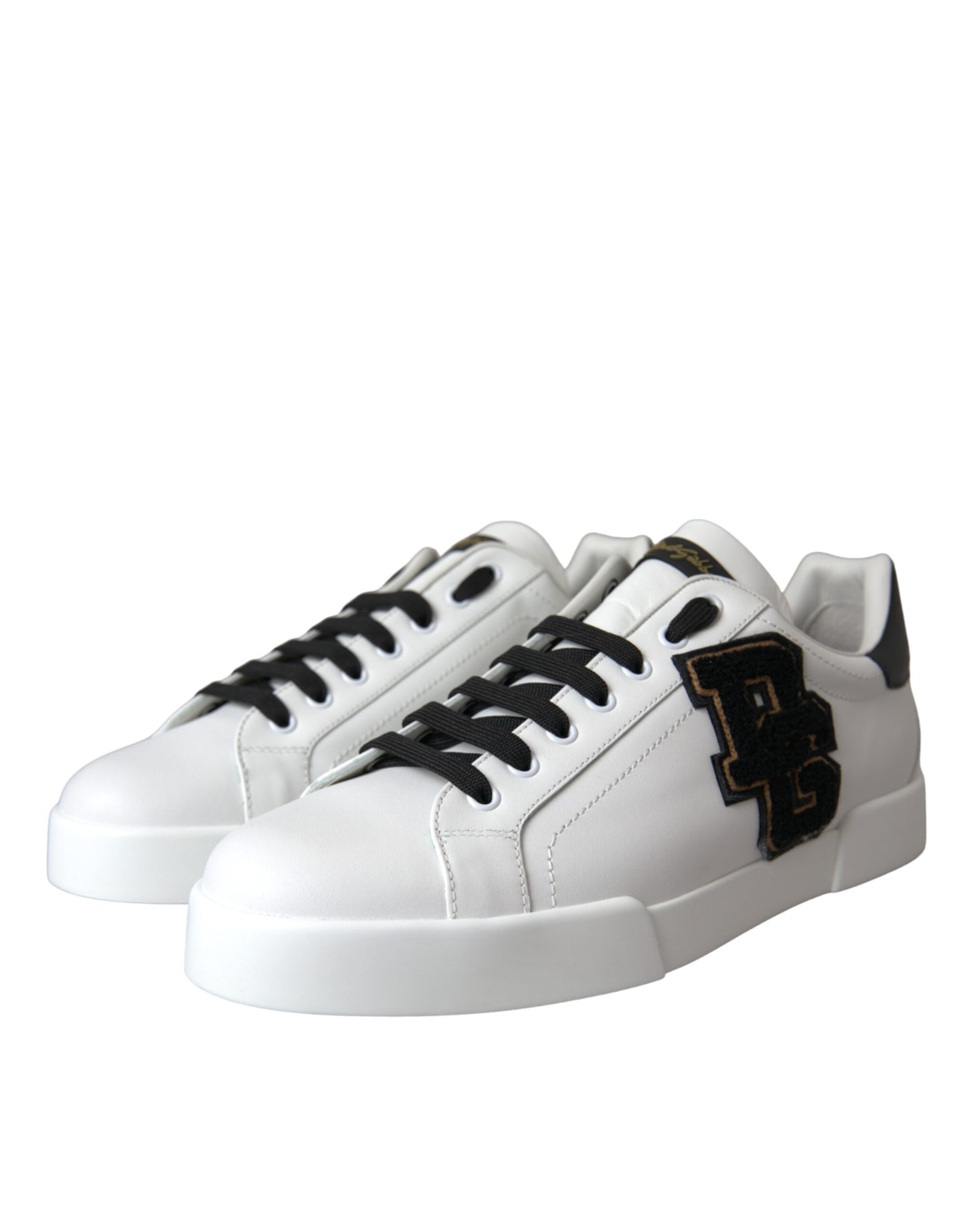 Chaussures Dolce & Gabbana en cuir blanc à logo DG - Baskets basses décontractées