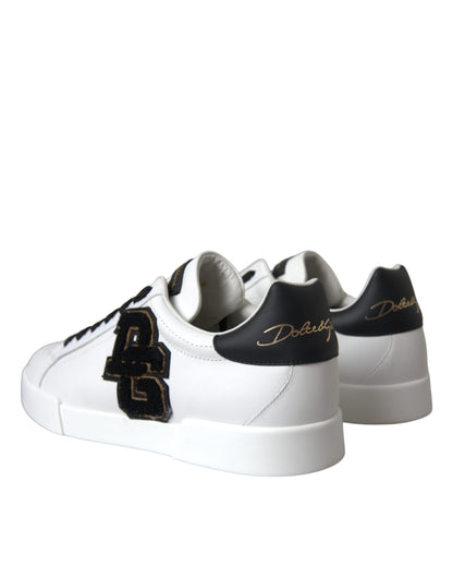 Chaussures Dolce & Gabbana en cuir blanc à logo DG - Baskets basses décontractées