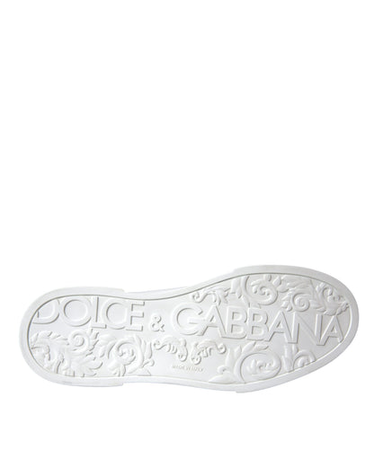 Chaussures Dolce & Gabbana en cuir blanc à logo DG - Baskets basses décontractées