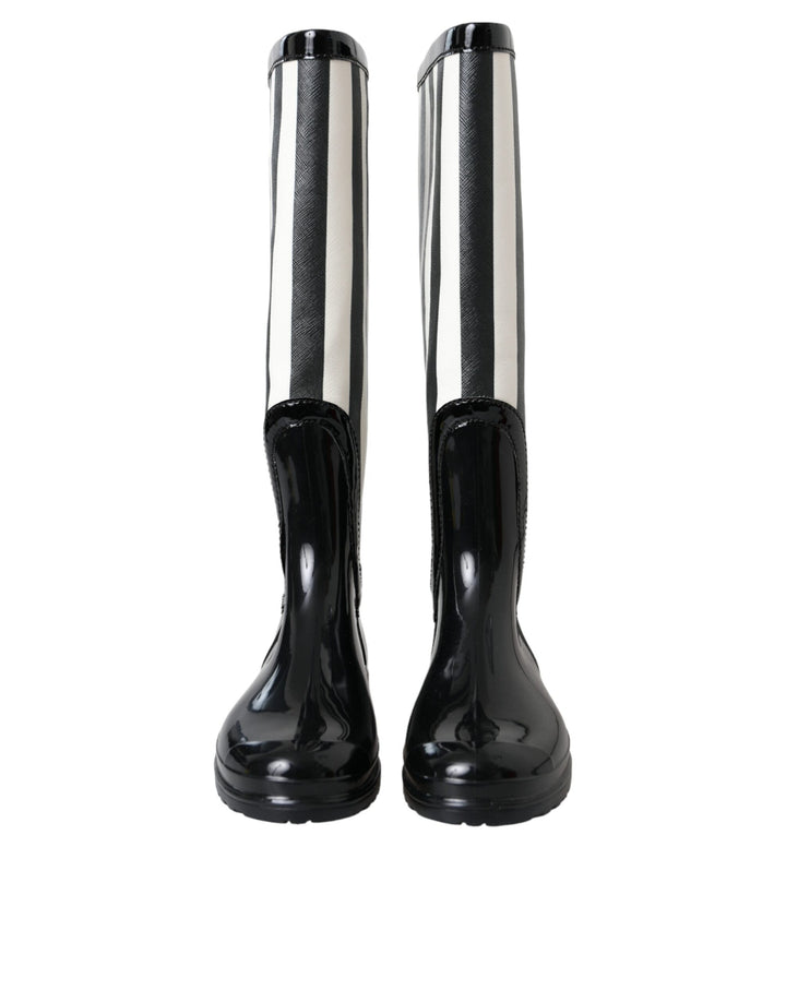 Botas planas de goma negra hasta la rodilla Dolce & Gabbana