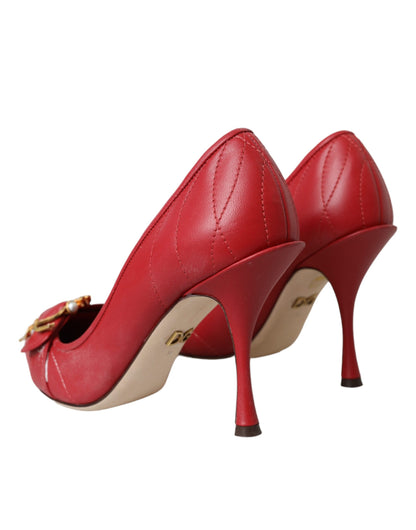 Chaussures Escarpins à Talons Dolce & Gabbana Devotion Rouges en Cuir