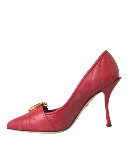 Chaussures Escarpins à Talons Dolce & Gabbana Devotion Rouges en Cuir