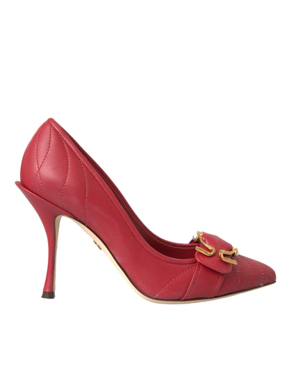 Chaussures Escarpins à Talons Dolce & Gabbana Devotion Rouges en Cuir