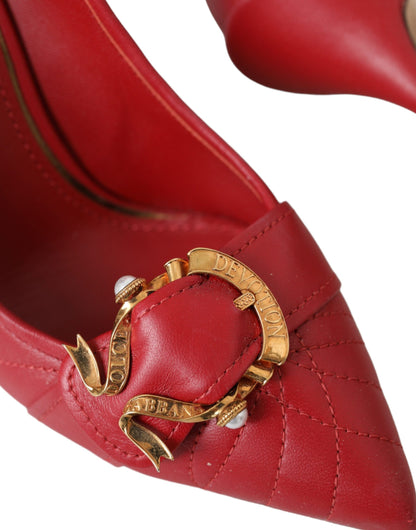 Chaussures Escarpins à Talons Dolce & Gabbana Devotion Rouges en Cuir