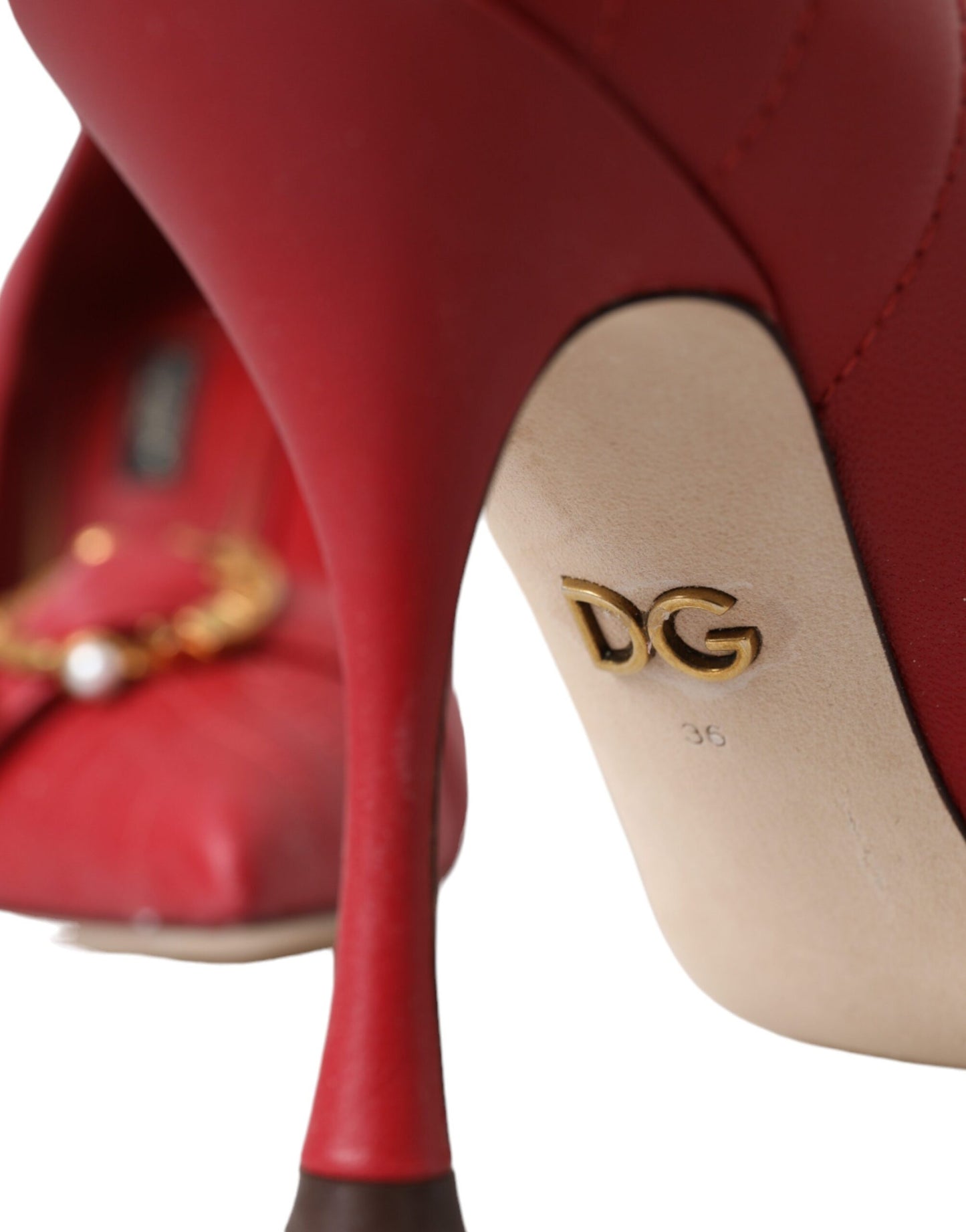 Chaussures Escarpins à Talons Dolce & Gabbana Devotion Rouges en Cuir