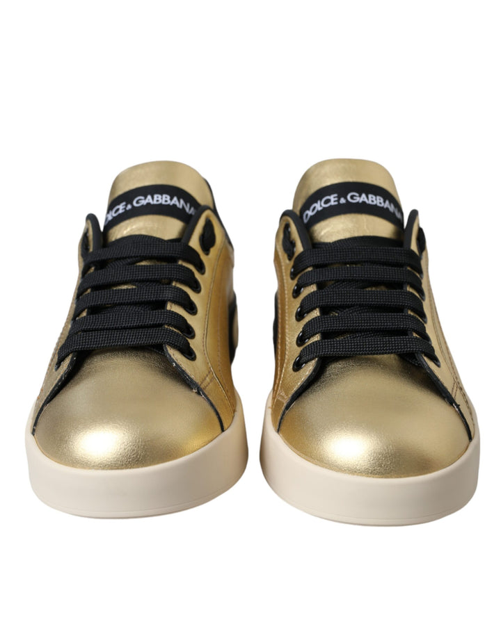 Zapatillas Dolce & Gabbana Gold Portofino de piel de becerro para mujer