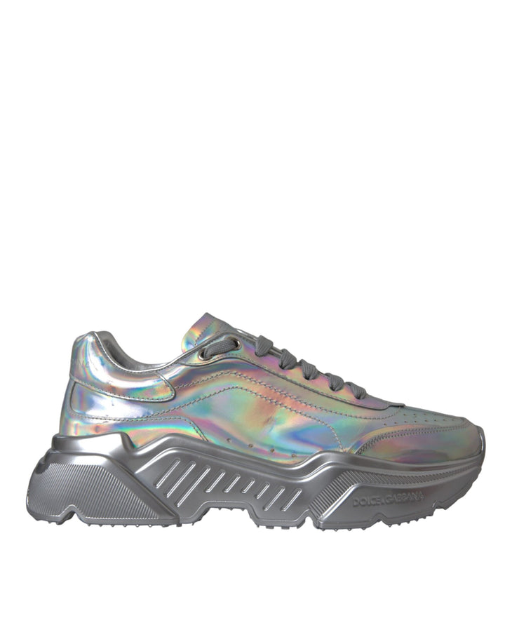 Zapatillas Dolce & Gabbana DAYMASTER de piel iridiscente plateada