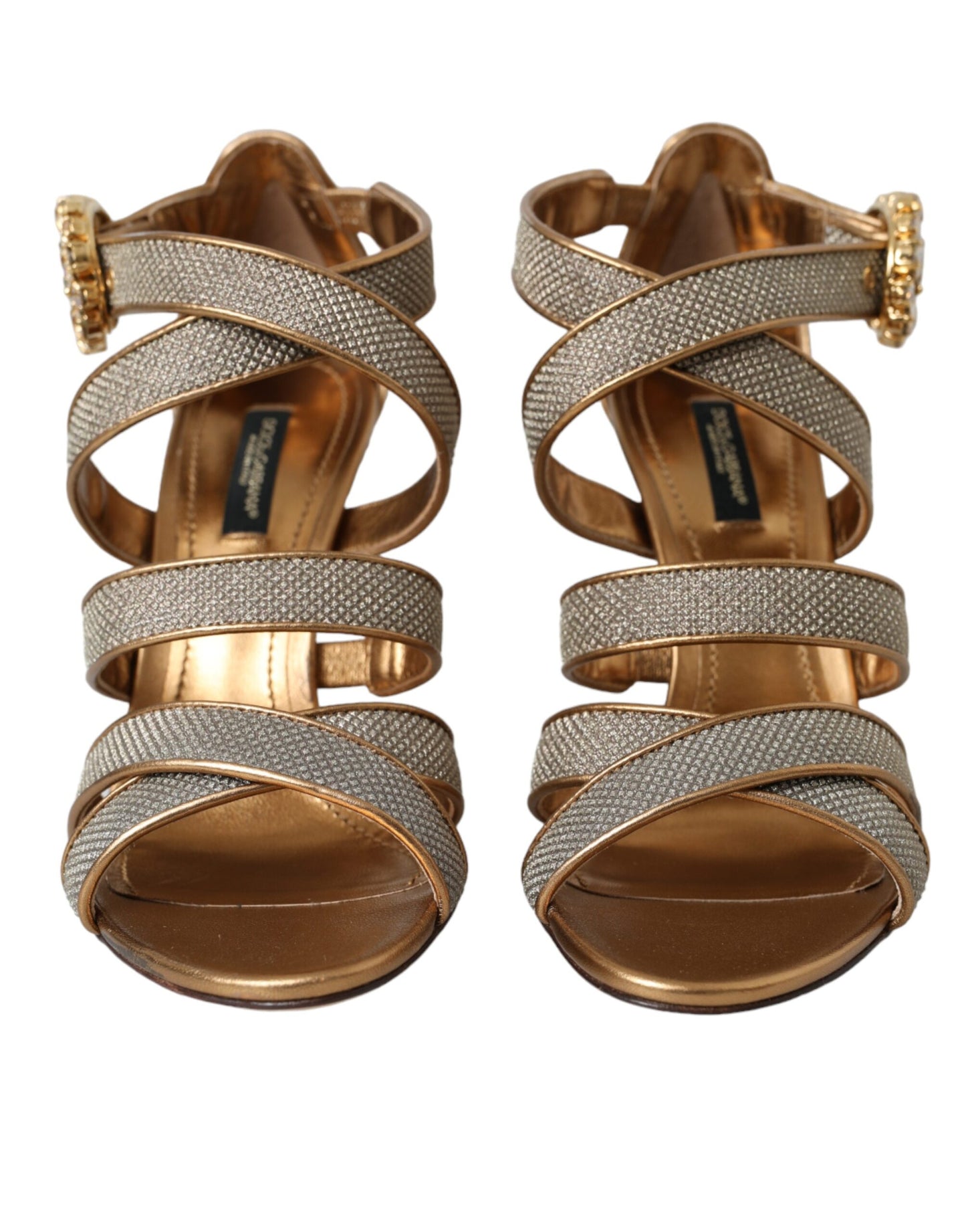 Sandalias de tacón Dolce & Gabbana Bronze Crystal Strap