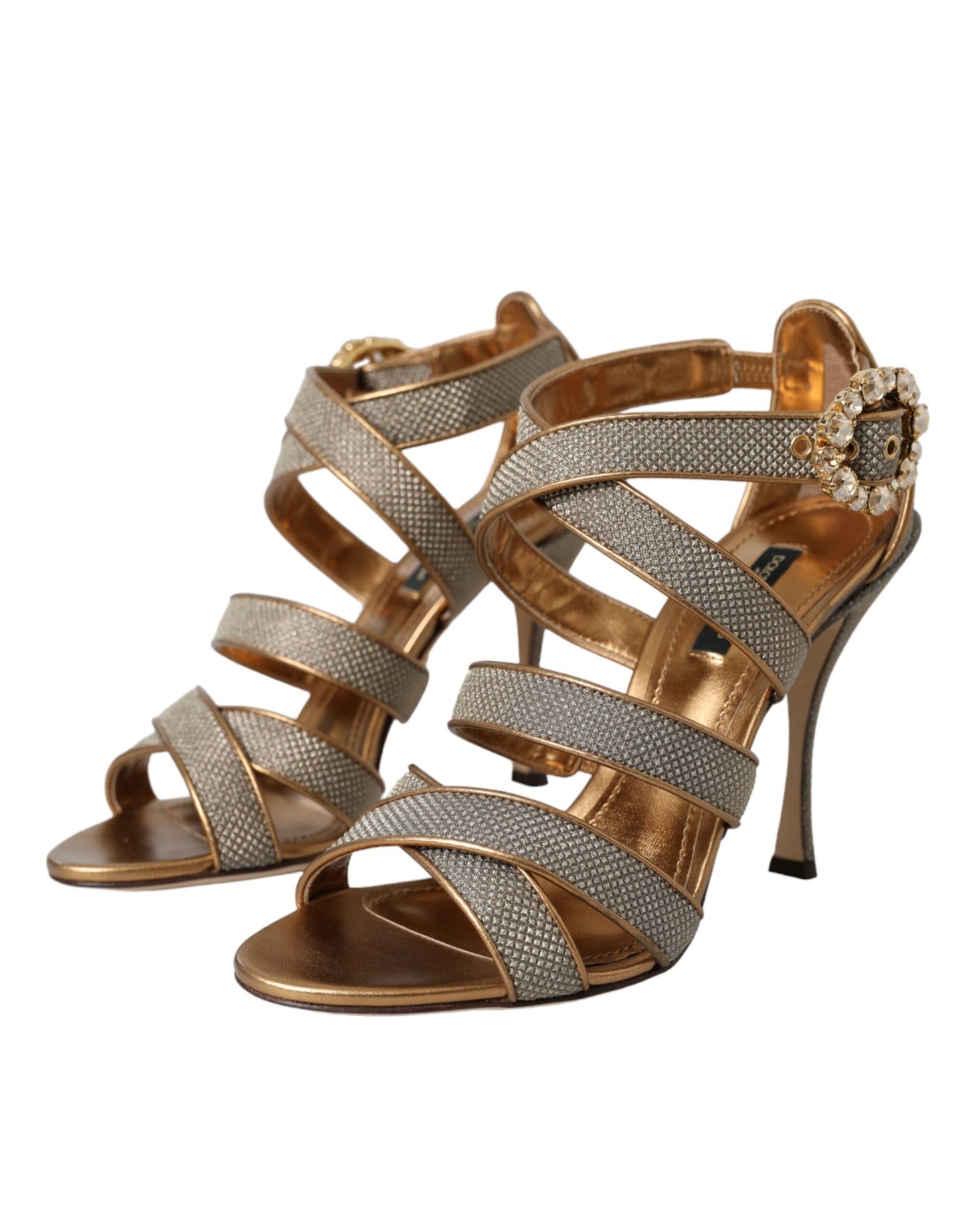 Sandalias de tacón Dolce & Gabbana Bronze Crystal Strap
