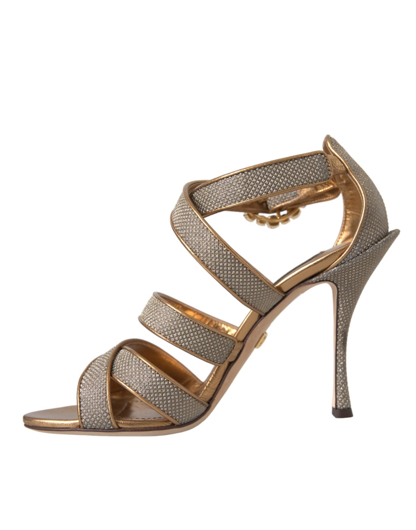 Sandalias de tacón Dolce & Gabbana Bronze Crystal Strap
