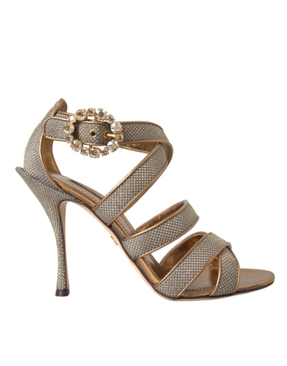 Sandalias de tacón Dolce & Gabbana Bronze Crystal Strap