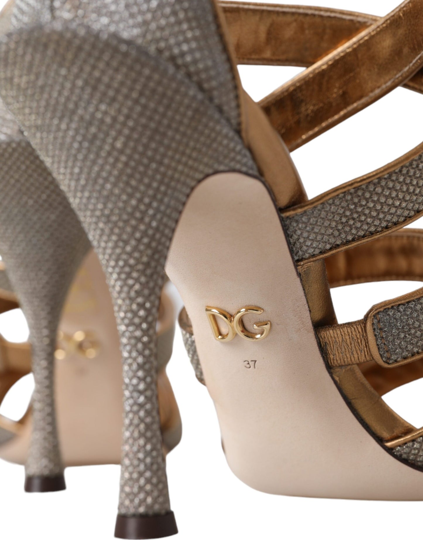 Sandalias de tacón Dolce & Gabbana Bronze Crystal Strap