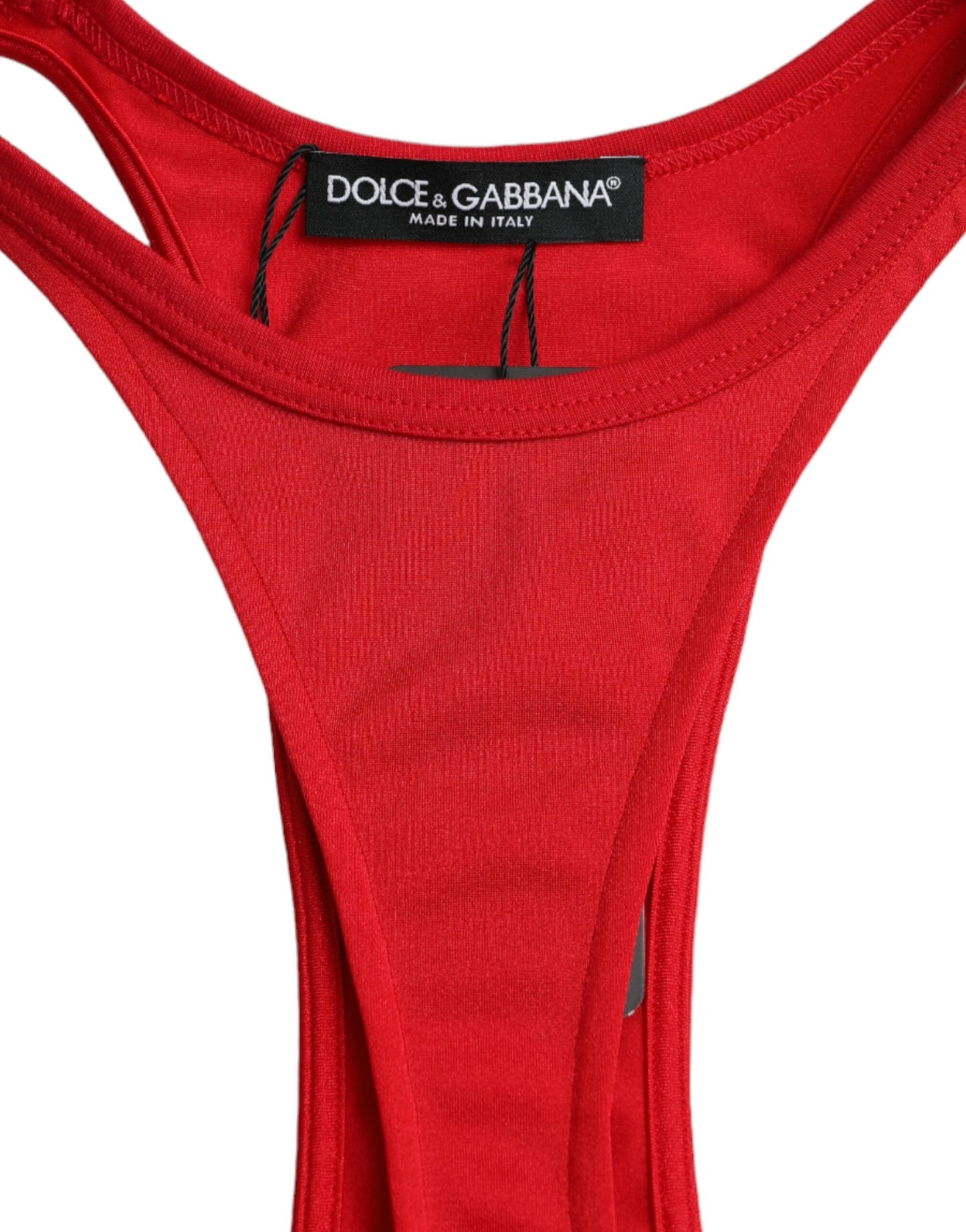 Robe mini fourreau moulante Dolce & Gabbana en nylon stretch rouge