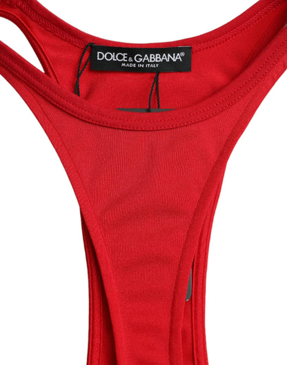 Robe mini fourreau moulante Dolce & Gabbana en nylon stretch rouge