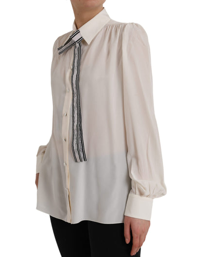 Chemisier à manches longues Dolce & Gabbana, blanc cassé, boutonné