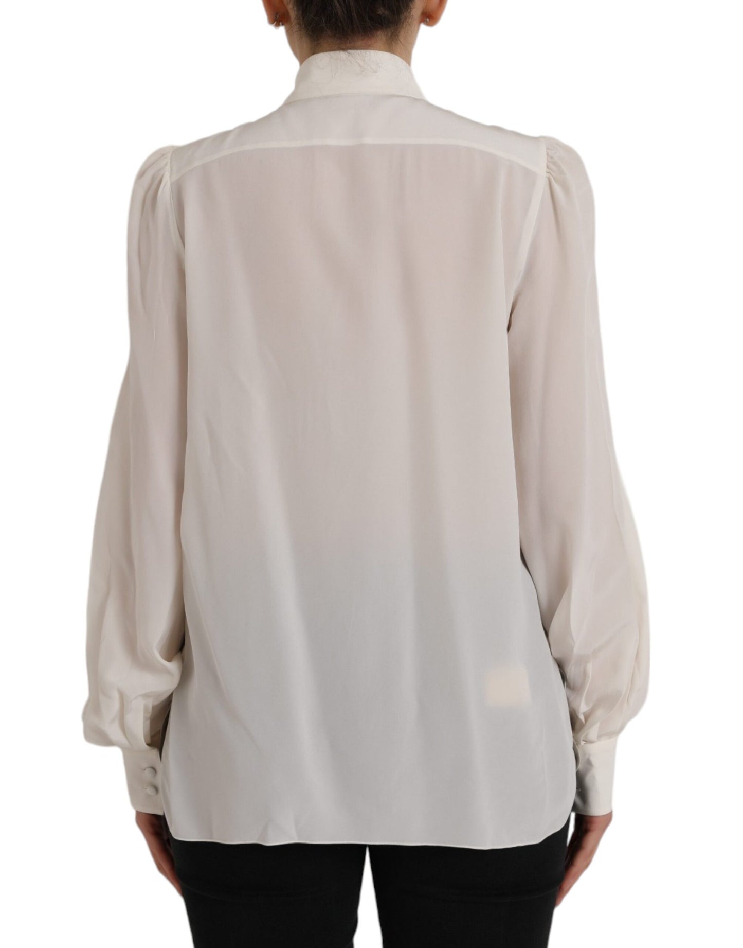 Chemisier à manches longues Dolce & Gabbana, blanc cassé, boutonné