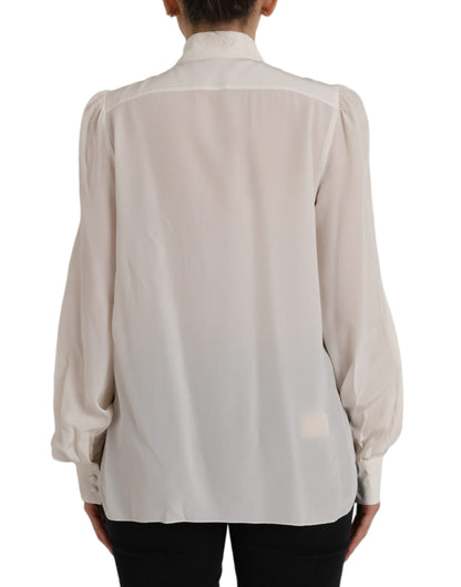 Chemisier à manches longues Dolce & Gabbana, blanc cassé, boutonné