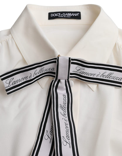 Chemisier à manches longues Dolce & Gabbana, blanc cassé, boutonné