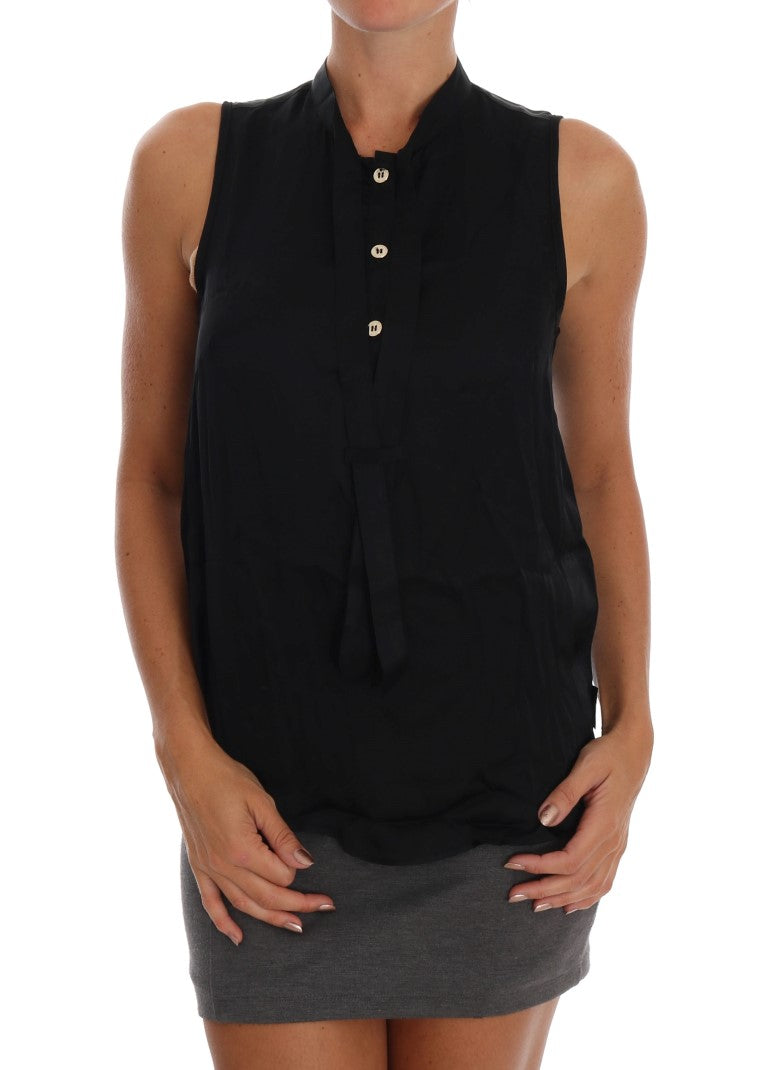 Versace Jeans Blusa sin mangas negra de viscosa
