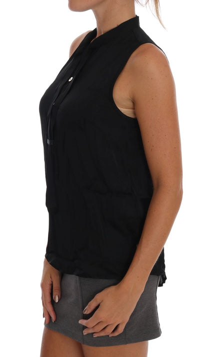 Versace Jeans Blusa sin mangas negra de viscosa