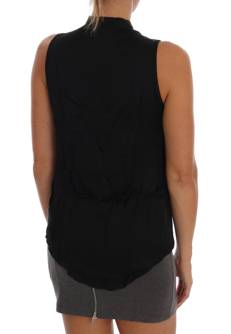 Versace Jeans Blusa sin mangas negra de viscosa