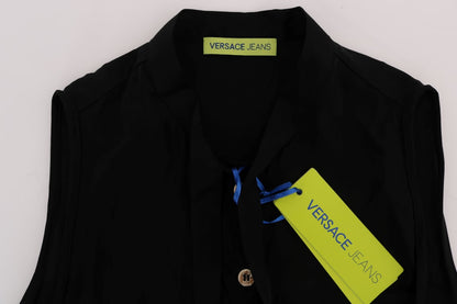 Versace Jeans Blusa sin mangas negra de viscosa