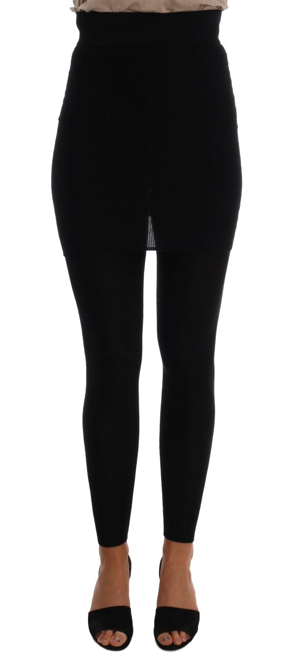 Bas-collant extensible Dolce & Gabbana en cachemire et soie noirs
