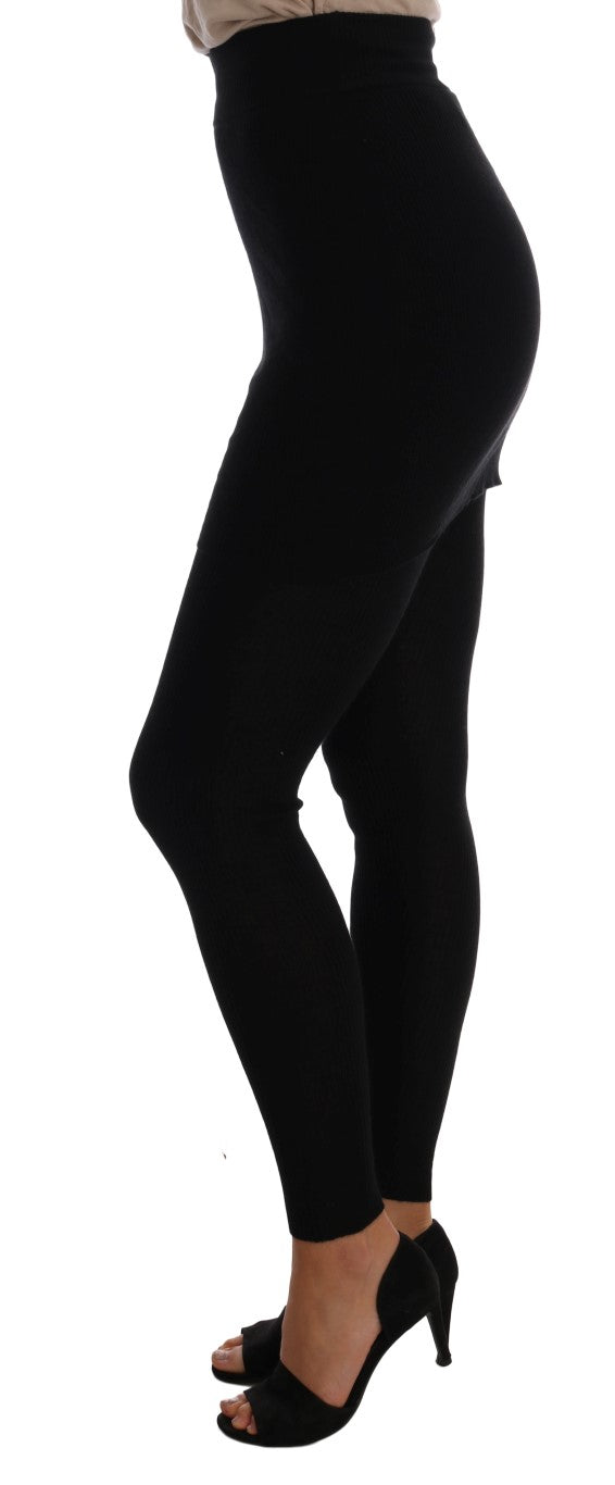 Bas-collant extensible Dolce & Gabbana en cachemire et soie noirs