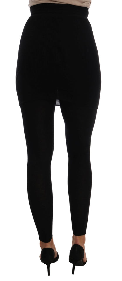 Bas-collant extensible Dolce & Gabbana en cachemire et soie noirs
