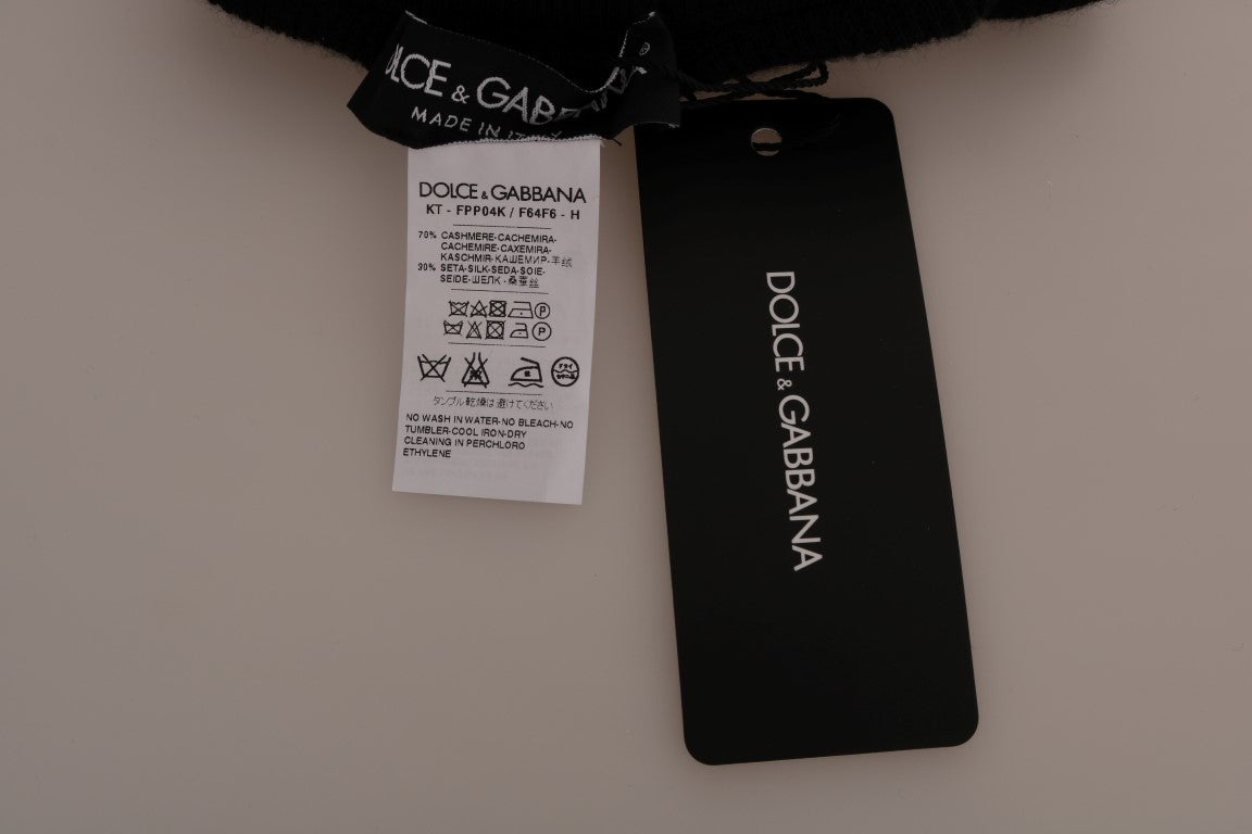 Bas-collant extensible Dolce & Gabbana en cachemire et soie noirs