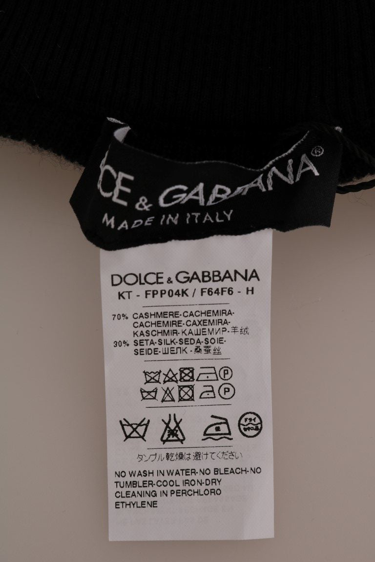 Bas-collant extensible Dolce & Gabbana en cachemire et soie noirs