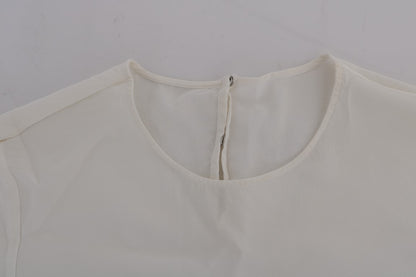 Chemisier T-shirt Dolce & Gabbana en Soie Blanche ITALIA IS LOVE