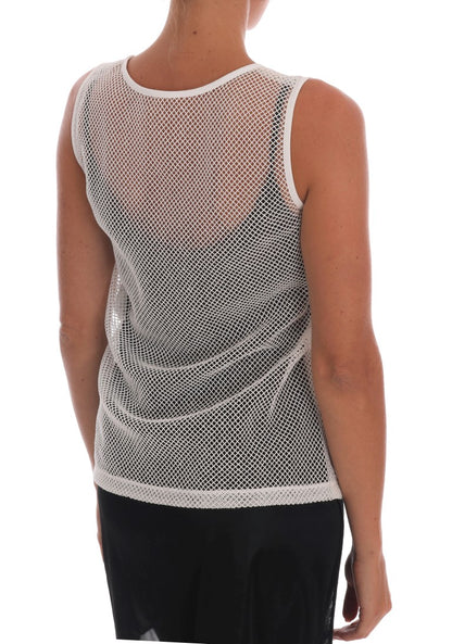 Débardeur Transparent en Résille Blanche Dolce & Gabbana