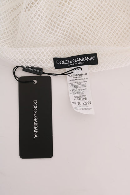 Débardeur Transparent en Résille Blanche Dolce & Gabbana