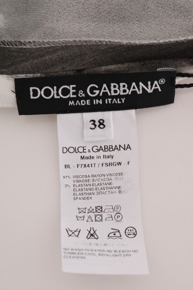 Chemisier imprimé rayé noir et blanc Dolce & Gabbana