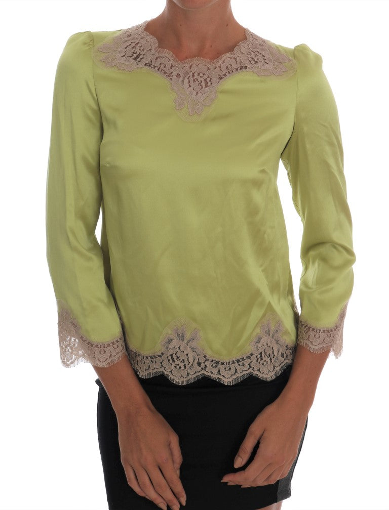 Chemisier Dolce & Gabbana en soie stretch verte