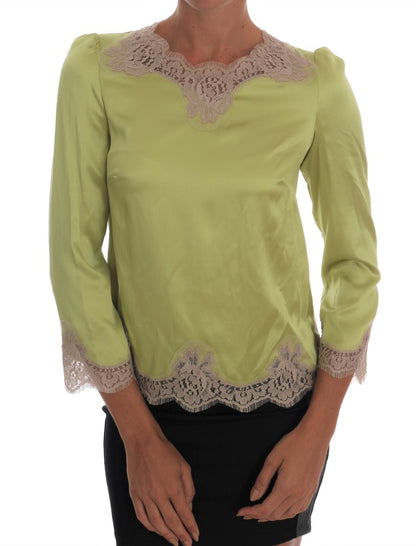 Chemisier Dolce & Gabbana en soie stretch verte