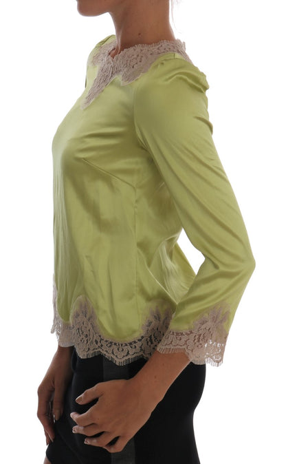 Chemisier Dolce & Gabbana en soie stretch verte