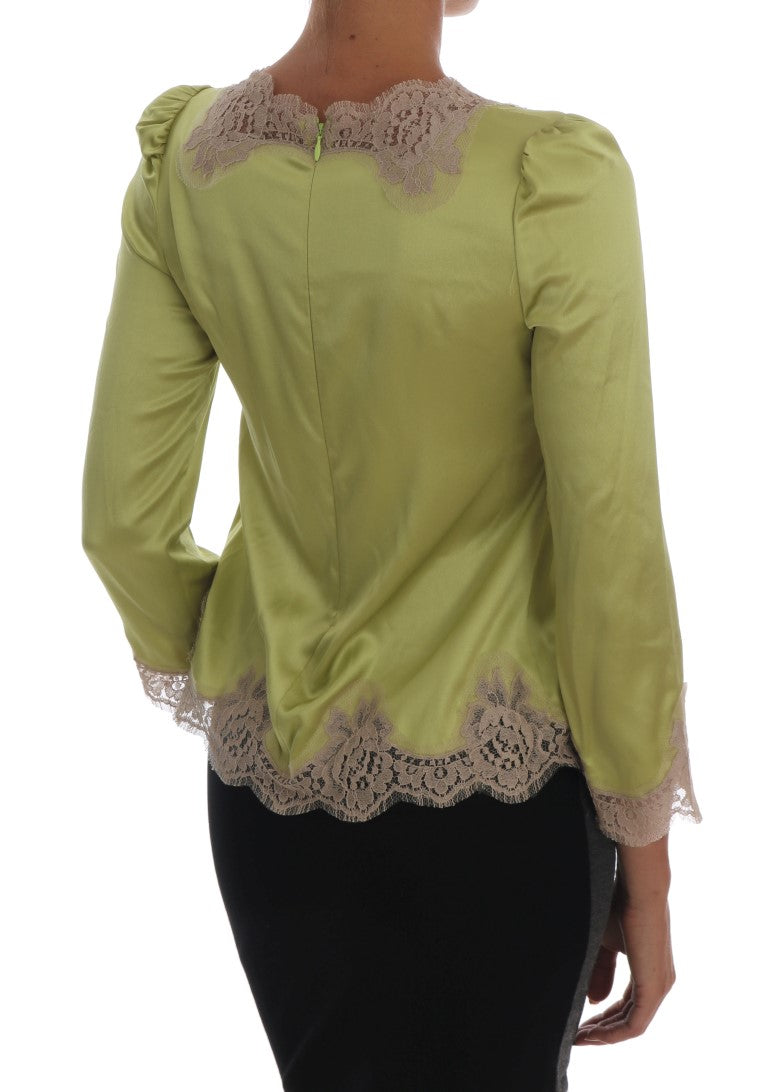 Chemisier Dolce & Gabbana en soie stretch verte
