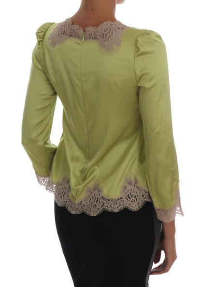 Chemisier Dolce & Gabbana en soie stretch verte