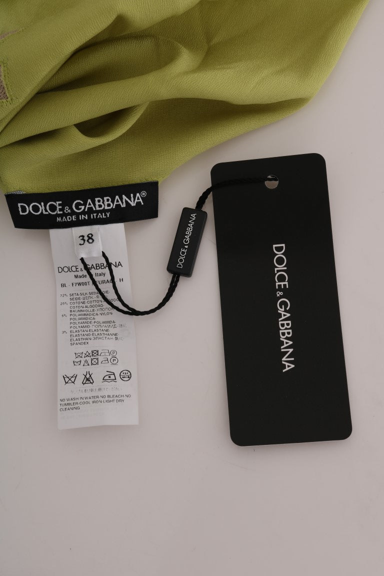 Chemisier Dolce & Gabbana en soie stretch verte