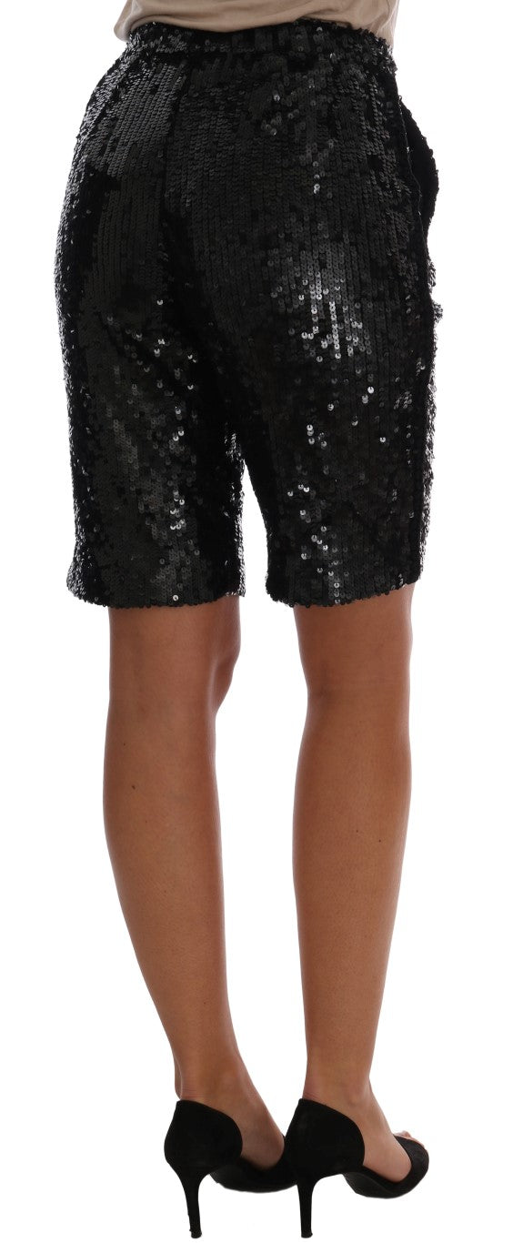 Shorts de mode noirs à sequins Dolce & Gabbana
