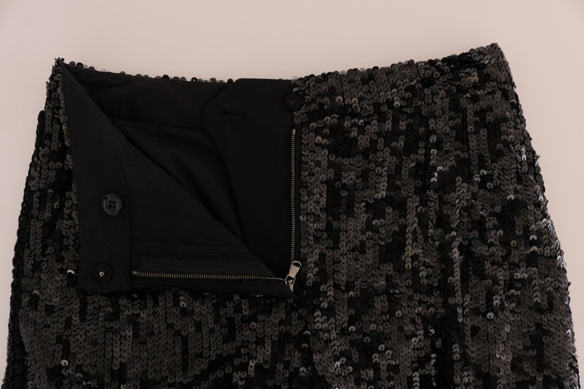 Shorts de mode noirs à sequins Dolce & Gabbana